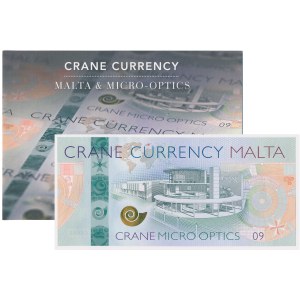 Malta, Test Banknote 09 CRANE CURRENCY - in original issue folder