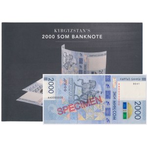 Kirgistan, 2.000 Som 2017 SPECIMEN - w oryginalnym folderze emisyjnym