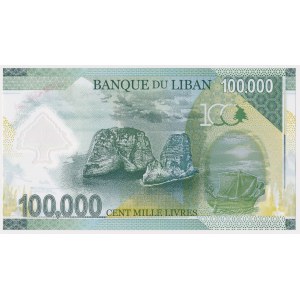 Lebanon, Test Banknote 100,000 Livres - in original issue folder