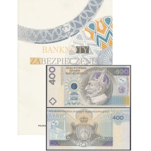 PWPW 400 zloty 1996 - parka in folder with LETTER from PWPW