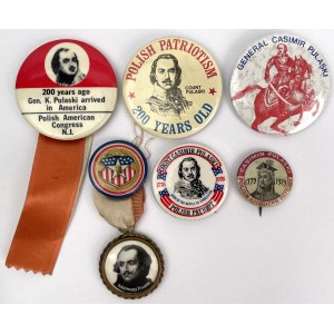 Polonia in the USA, Commemorative pin - Casimir Pulaski - set (7pcs)