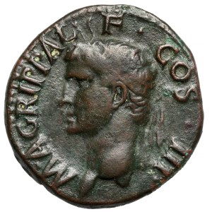 Agrippa - A posthumous ace minted during the reign of Caligula (37-41 AD).