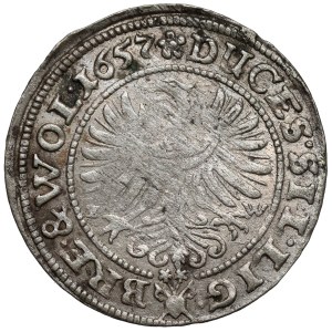 Silesia, Three Brothers, 3 krajcary 1657, Brzeg