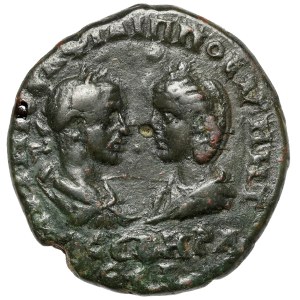 Philippe Ier l'Arabe (244-249 ap. J.-C.) avec Otacilia Severa, AE25, Basse-Messie, Tomis