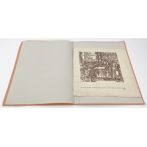 Reproduction of woodcut of Cracow pharmacy 1534 and Cartiere Miliani Fabriano watermarked card