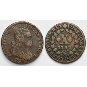 Portugalsko, bronzové mince 1737-1824 - sada (2ks)