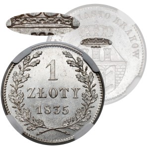 Wolne Miasto Kraków, 1 złoty 1835 - gładka