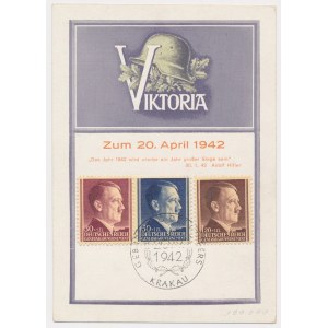 Generalne Gubernatorstwo, Kraków, Znaczki 1942 - na karcie Viktoria