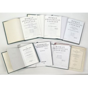 Set di fotocopie rilegate di letteratura antica - tra cui RIC e RPC - (7 pz.)