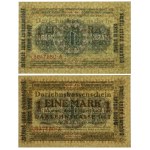 Kaunas, 1 mark 1918 - A - color variations (2pcs)