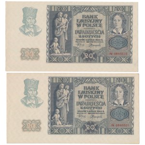 20 zl 1940 - N - set (2pcs)