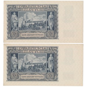 20 zl 1940 - N - set (2pcs)