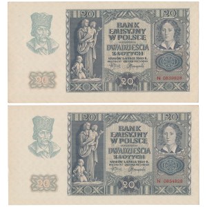 20 zl 1940 - N - set (2pcs)