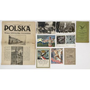 Falcon Gymnastic Society, Photographs, Documents, Postcards.... - set (9pcs)