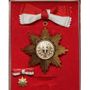 Austria, Złota Odznaka Honorowa, Za Zasługi dla Landu - Wiedeń - w SREBRZE + miniaturka