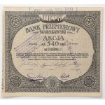 Industrial Bank of Warsaw, Em.2, 540 mkp 1921 - stamped