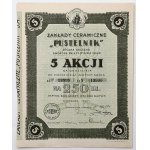 Zakłady Ceramiczne PUSTELNIK, 5x 50 zl 1927