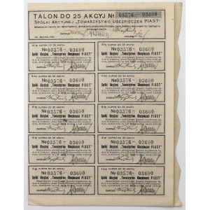 Tow. Ubezpieczeń PIAST, 25x 100 zlotys 1929