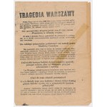 Warsaw Uprising, Propaganda Leaflet - "The Tragedy of Warsaw."