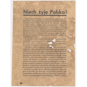 USSR/Russia, Propaganda leaflet on Russia's activities in the Eastern Territories - Long Live Poland