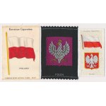 Polonia in the USA, Makatka / fabric printing and leaflets - from cigarettes - set (3pcs)