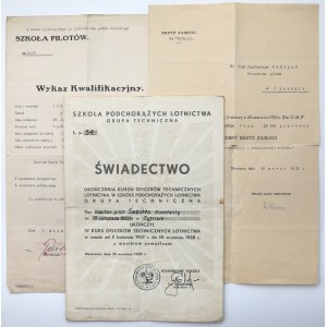 Documents after aviator Konstantin Sabillo - including the awarding of the Silver Cross of Merit (3pc)