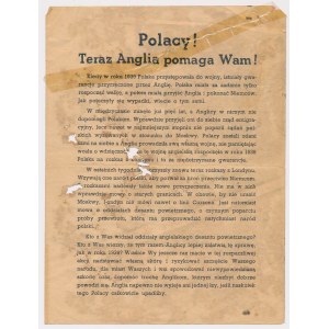 Germany, Propaganda leaflet stating England's harmful activities to Poland
