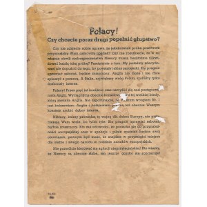 Germany, Propaganda leaflet stating England's harmful activities to Poland