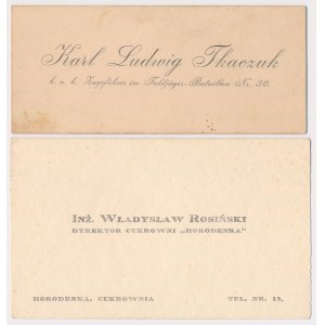 Business cards, Wladyslaw Rosinski and Karl Ludwig Tkaczuk - set (2pcs)