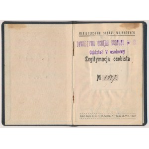Carta d'identità personale rilasciata alla moglie del capitano Mońka Józef - Maria Mońkowa