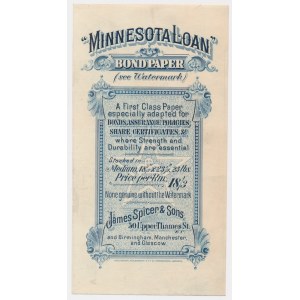 USA, Minnesota Loan, Bond Paper - Unfinished Proof