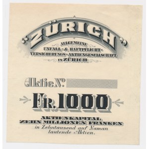 Schweiz, Aktiengesellschaft in Zürich, 1000 Franken - Unvollendeter Proof