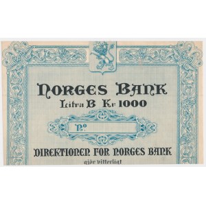 Nórsko, Norges Bank, 1000 korún - nedokončený dôkaz