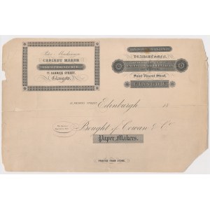 Swan &amp; Son / Bought of Cowan &amp; Co. PAPER MAKERS / Peter Mackinnon CABINET MAKER, Glasgow