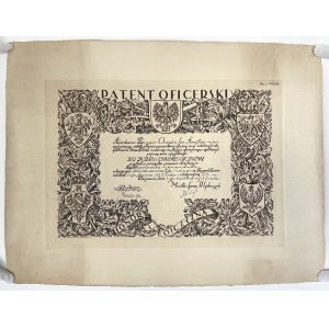 Důstojnický patent 1933 pro důstojníka leteckého sboru