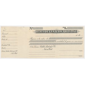Argentina, Banco De La Nacion Argentina - Unfinished Check