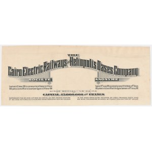 Egypt, Cairo Electric Railways and Heliopolis Oases - Unfinished Proof