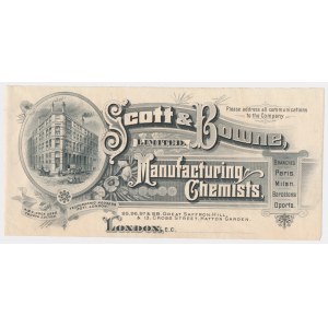Scott &amp; Bowne Manufacturing Chemists (unfinished printing)