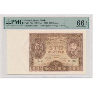100 Gold 1934 - Ser. C.H. - dot between the letters of the series