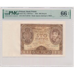 100 gold 1934 - Ser.C.M. - dot between series letters