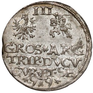 Courland, Wilhelm Kettler, Trojak Mitawa 1599 - Stippla