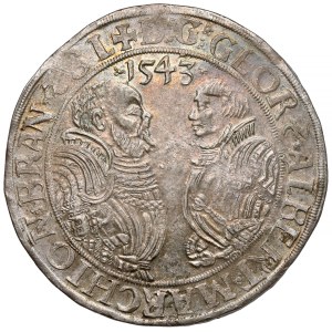 Brandenburg-Franconia, Georg and Albert II, Thaler 1543, Schwabach