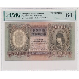 Maďarsko, 1000 Pengö 1943 - SPECIMEN