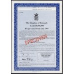 Denmark, SPECIMEN Bonds 5,000 Dollars 1989