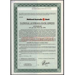Australia, National Australia Bank, SPECIMEN Bonds 10,000 Dolalrs 1989