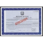 Italy, Republic of Italy, SPECIMEN Bonds