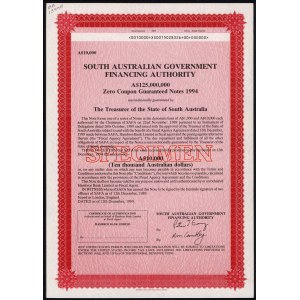 Australia, South Australian Government Financing Authority, SPECIMEN Bonds 10,000 Dollars 1989.