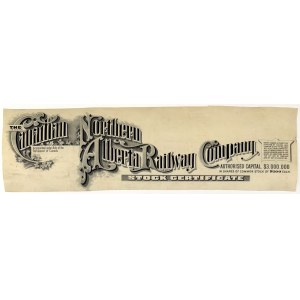 Canada, Northern Alberta Railway, Stock Certificate - Unfinished Proof