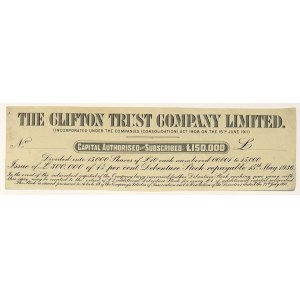 New Zealand, The Clifton Trust Company Limited (unfinished printing)