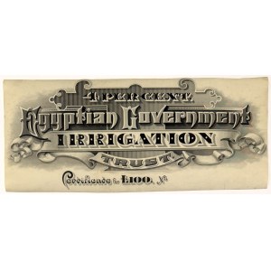 Egypt, 4% Egyptian Government Irrigation Trust for 100 pounds - Unfinished Proof